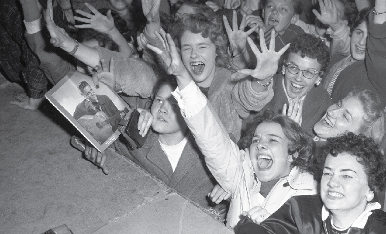 vintage photo of crowd at rock and roll concert with title ‘Ottawa Rocks Reunion Tour'