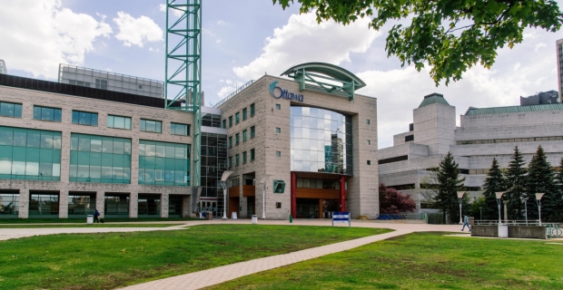 Marion Dewar Plaza with the modern City Hall building in the background