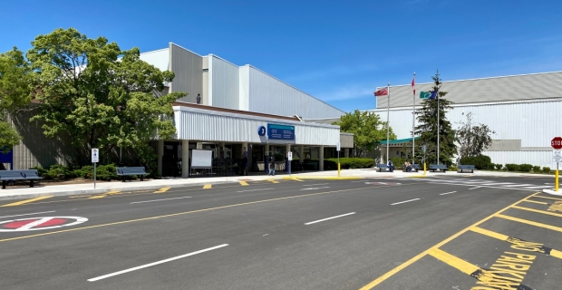 Nepean Sportsplex exterior at entrace of Halls A and B